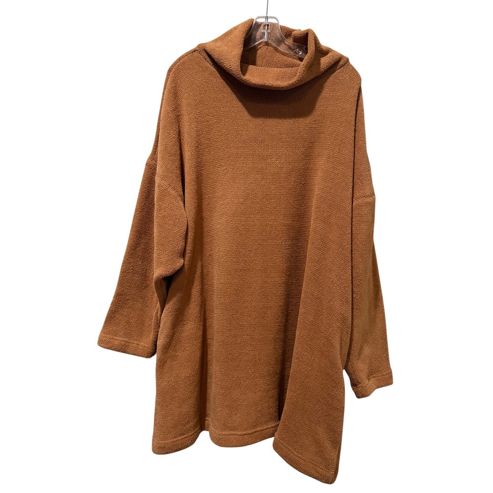 Free People Beach Ottoman Slouchy Tunic Brown Boucle Knit Oversized Sweater L - Picture 2 of 5